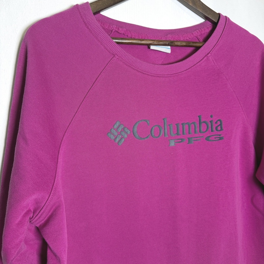 Columbia PFG Magenta Pink Crewneck Sweatshirt Womens Large Cotton Blend